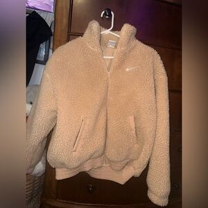 Nike Swoosh Beige Sherpa Jacket